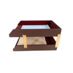 Dacasso Leather Double-Layer Legal Document Tray, Chocolate Brown (A3421)